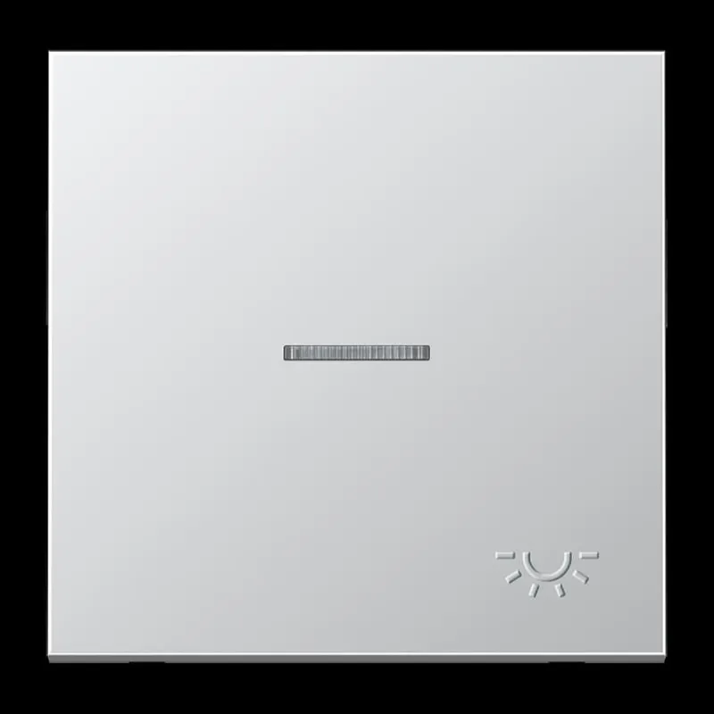 Jung Wippe 1fach mit Lichtleiter, mit abtastbarem Symbol Licht, Serie LS, Aluminium AL2990KO5LP
