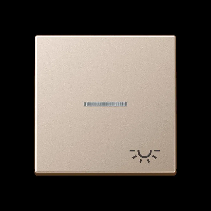 Jung Wippe 1fach mit Lichtleiter, Symbol Licht, Serie A, champagner A590KO5LCH