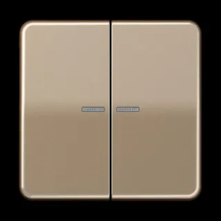 Jung Wippe 2fach mit Lichtleiter, Aluminium eloxiert, Serie CD, gold-bronze CD595KO5GB