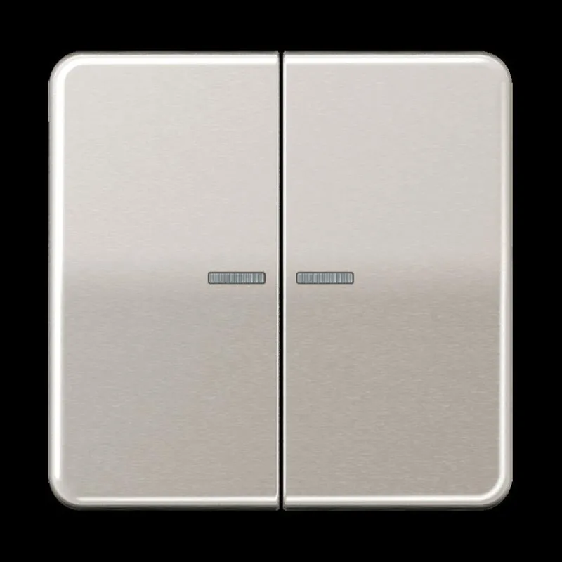 Jung Wippe 2fach mit Lichtleiter, Aluminium eloxiert, Serie CD, platin CD595KO5PT