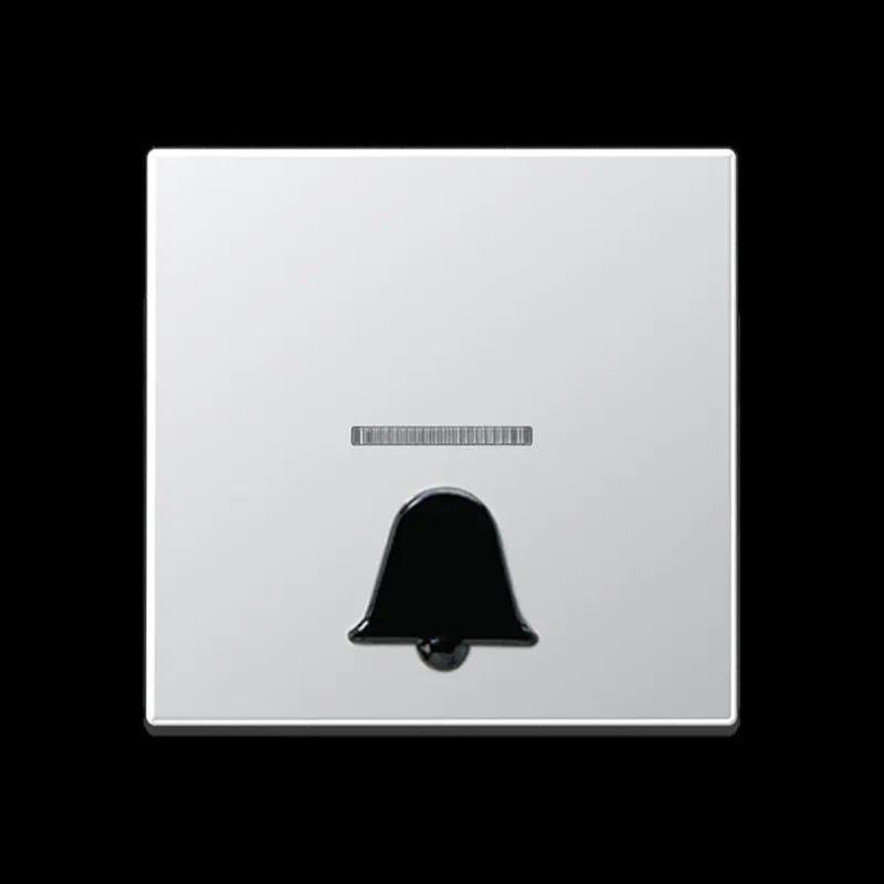 Jung Wippe 1fach mit Lichtleiter, mit abtastbarem Symbol Klingel, Serie A, aluminium A590K1KOAL