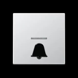 Jung Wippe 1fach mit Lichtleiter, mit abtastbarem Symbol Klingel, Serie A, aluminium A590K1KOAL
