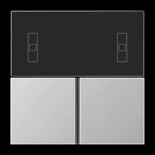 Jung Tastensatz 3fach, F40 Raumcontroller, Serie LS, Aluminium AL4093TSA
