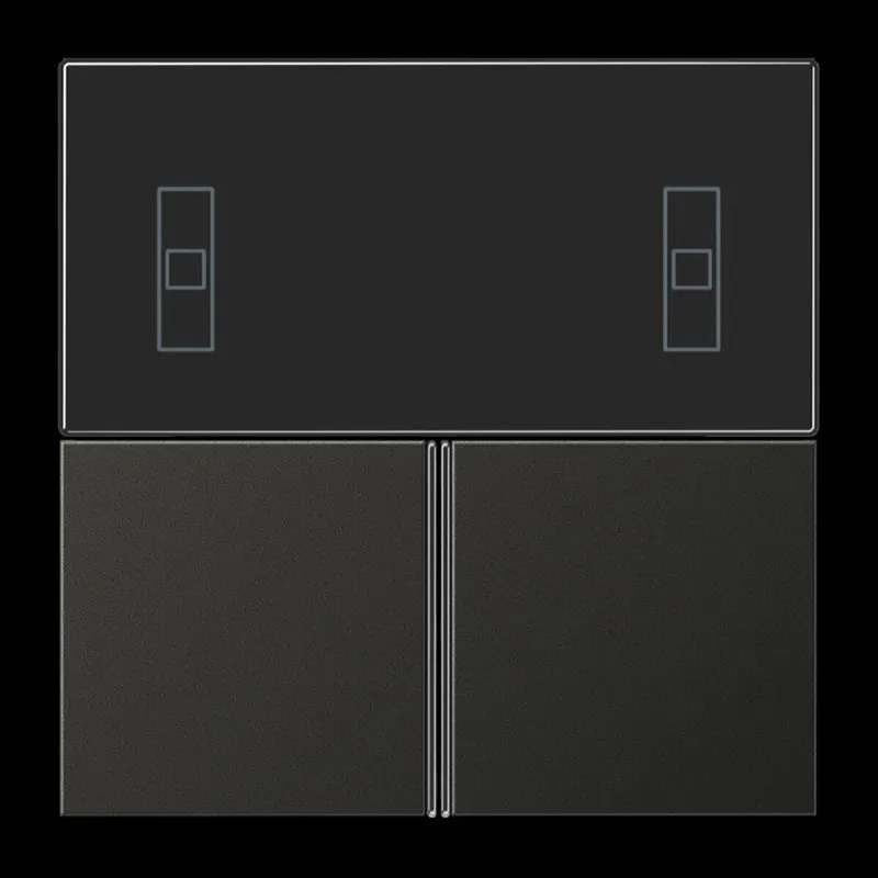 Jung Tastensatz 3fach, F40 Raumcontroller, Serie LS, anthrazit (lackiertes Aluminium) AL4093TSAAN