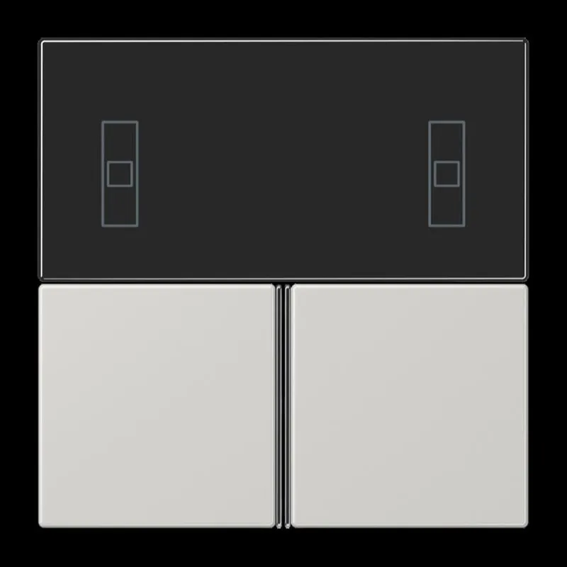Jung Tastensatz 3fach, F40 Raumcontroller, Serie LS, lichtgrau LS4093TSALG