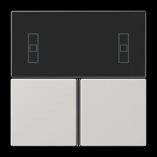 Jung Tastensatz 3fach, F40 Raumcontroller, Serie LS, lichtgrau LS4093TSALG