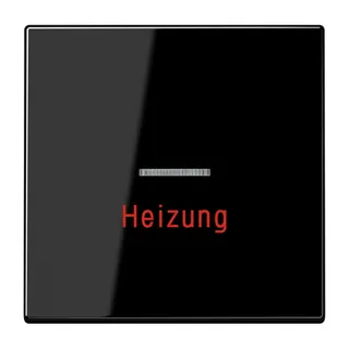 Jung Wippe 1fach mit Lichtleiter, Heizung, Duroplast, Serie LS, schwarz LS990HSW
