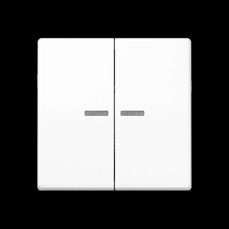 Jung Wippe 2fach mit Lichtleiter, Thermoplast, Serie AS, alpinweiß AS591-5KO5BFWW