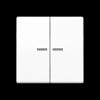 Jung Wippe 2fach mit Lichtleiter, Thermoplast, Serie AS, alpinweiß AS591-5KO5BFWW
