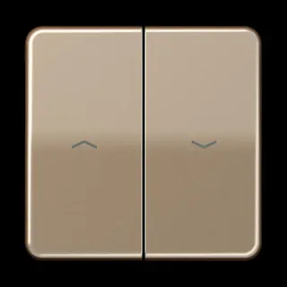 Jung Wippe 2fach, mit Pfeilsymbolen, Aluminium eloxiert, Serie CD, gold-bronze CD595PGB