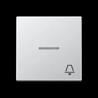 Jung Wippe 1fach mit Lichtleiter, Symbol Klingel, Serie A, aluminium A590KO5KAL