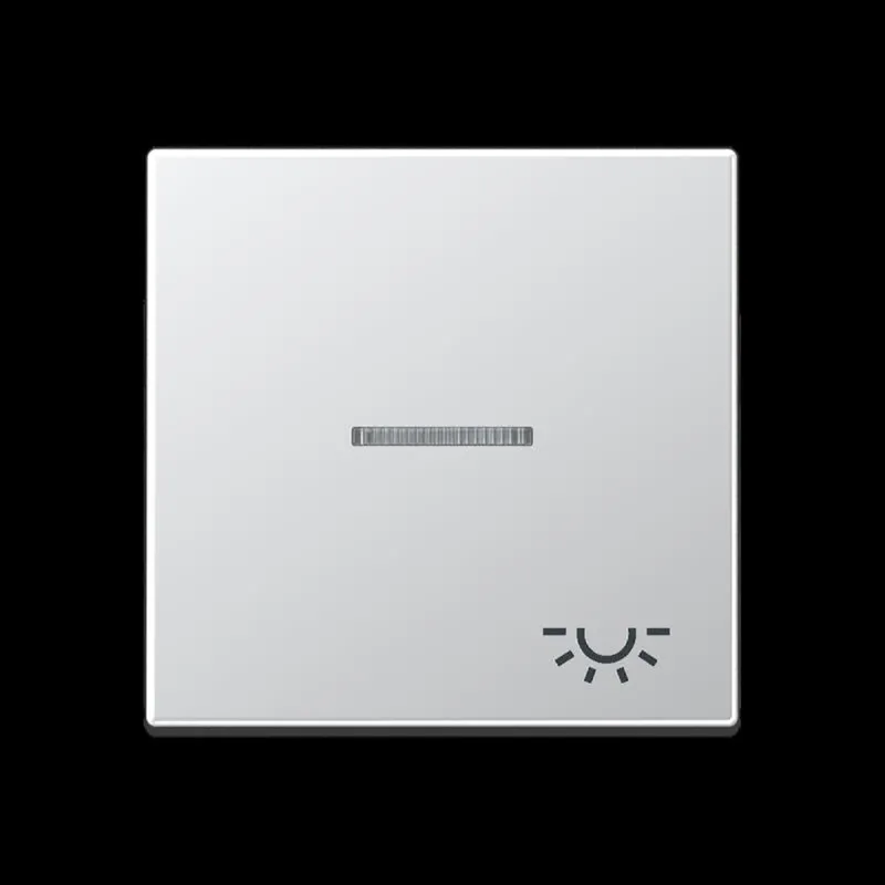 Jung Wippe 1fach mit Lichtleiter, Symbol Licht, Serie A, aluminium A590KO5LAL