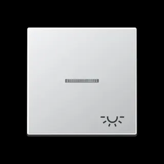 Jung Wippe 1fach mit Lichtleiter, Symbol Licht, Serie A, aluminium A590KO5LAL