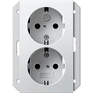 Gira SCHUKO-Doppel-Steckdose 273503 KS Geraeted. 1,5fach System55 rwm
