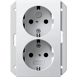 Gira SCHUKO-Doppel-Steckdose 273527 KS Geraeted. 1,5fach System55 rwm