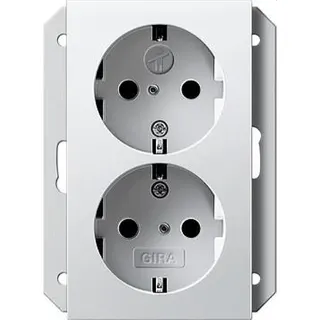 Gira SCHUKO-Doppel-Steckdose 273127 KS Geraeted. 1fach System55 rw m
