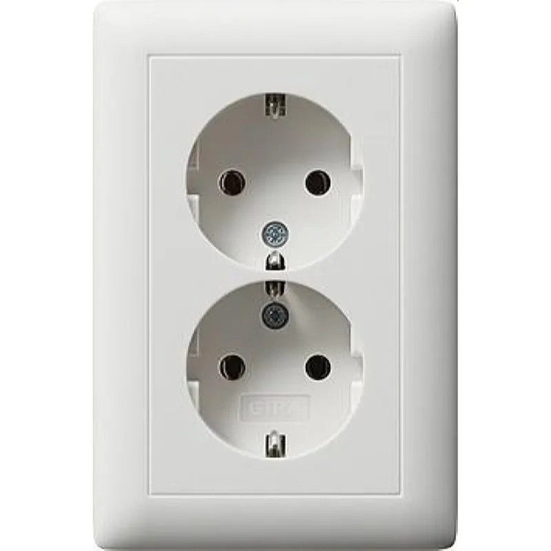 Gira SCHUKO-Doppel-Steckdose 078204 kompakt Standard 55 rw matt