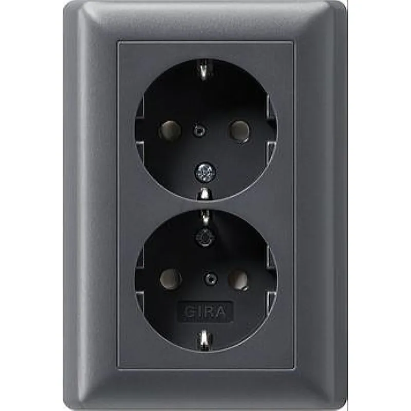 Gira SCHUKO-Doppel-Steckdose 078328 KS System 55 anthrazit