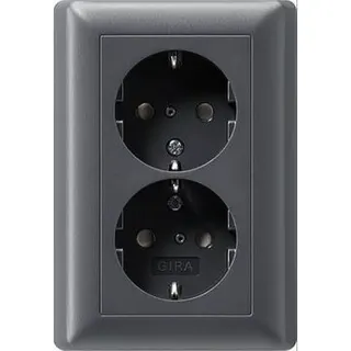 Gira SCHUKO-Doppel-Steckdose 078328 KS System 55 anthrazit