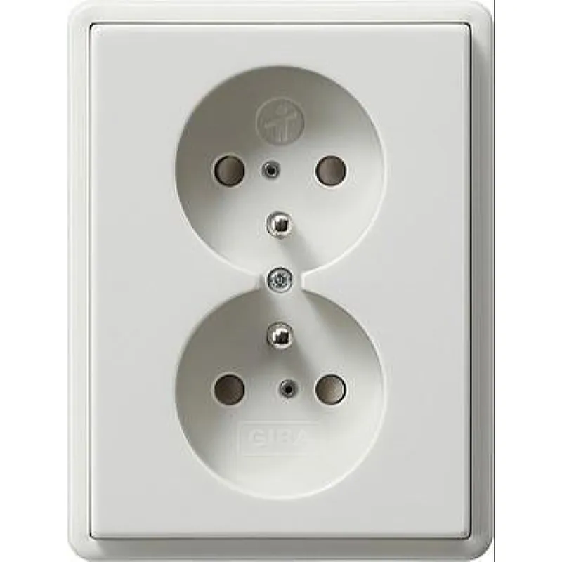 Gira Doppelsteckdose 079503 Erdstift KS Standard 55 reinweiss