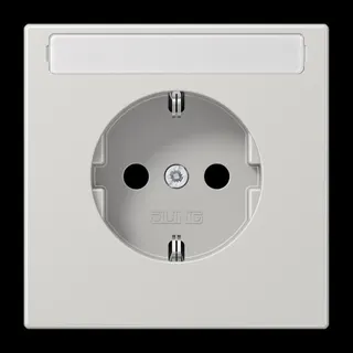 Jung SCHUKO Steckdose, 16 A 250 V ~, mit Schriftfeld, Duroplast, Serie LS, lichtgrau LS1520NALG
