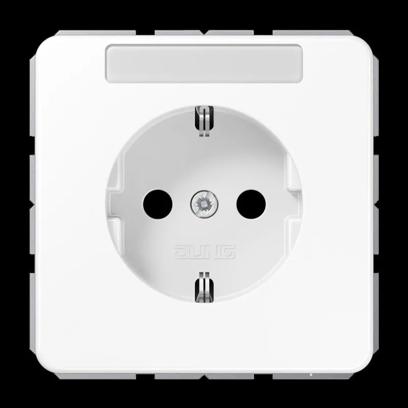 Jung SCHUKO Steckdose, 16 A 250 V ~, mit Schriftfeld, SAFETY+, Thermoplast, Serie CD, alpinweiß CD1520BFKINAWW