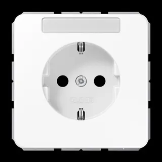 Jung SCHUKO Steckdose, 16 A 250 V ~, mit Schriftfeld, SAFETY+, Thermoplast, Serie CD, alpinweiß CD1520BFKINAWW