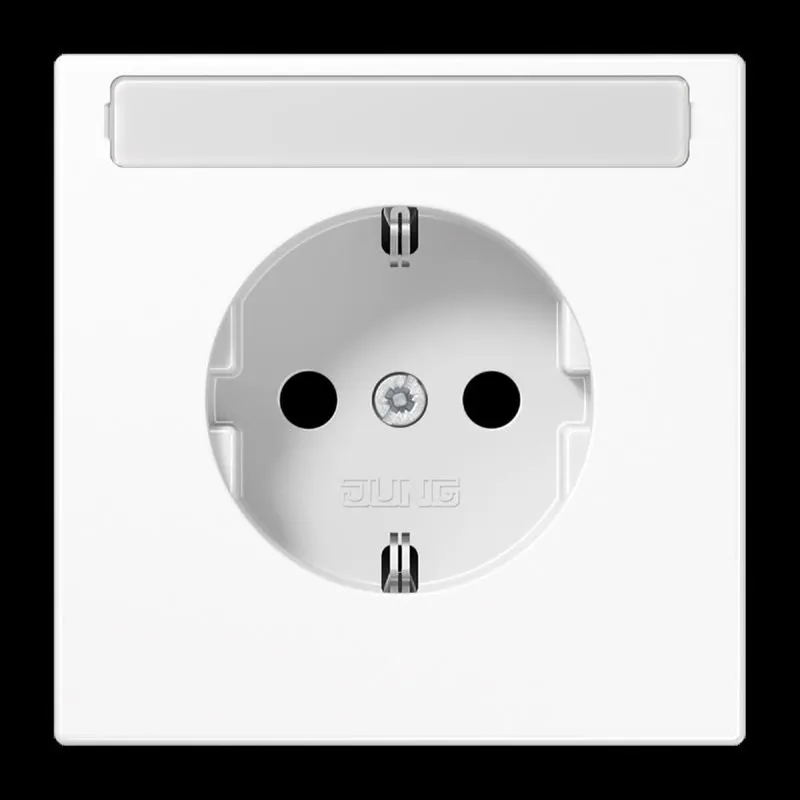 Jung SCHUKO Steckdose, 16 A 250 V ~, mit Schriftfeld, SAFETY+, Duroplast, Serie LS, alpinweiß LS1520KINAWW