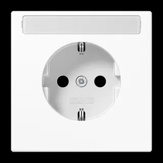 Jung SCHUKO Steckdose, 16 A 250 V ~, mit Schriftfeld, SAFETY+, Duroplast, Serie LS, alpinweiß LS1520KINAWW