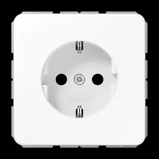 Jung SCHUKO Steckdose, 16 A 250 V ~, ohne Krallen, Thermoplast, Serie CD, alpinweiß CD1520NBFWW