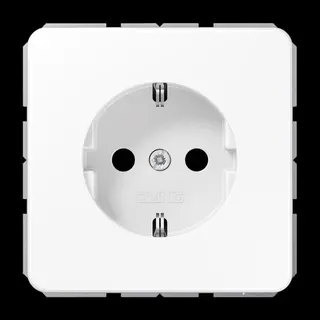 Jung SCHUKO Steckdose, 16 A 250 V ~, ohne Krallen, Duroplast, Serie CD, alpinweiß CD1520NWW