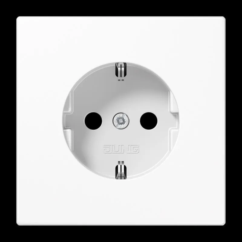 Jung SCHUKO Steckdose, 16 A 250 V ~, ohne Krallen, Duroplast, Serie LS, alpinweiß LS1520NWW