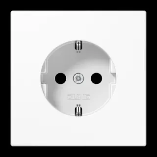 Jung SCHUKO Steckdose, 16 A 250 V ~, ohne Krallen, Duroplast, Serie LS, alpinweiß LS1520NWW