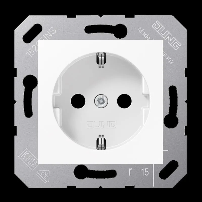 Jung SCHUKO Steckdose, 16 A 250 V ~, SAFETY+, Thermoplast, 50 x 50 mm, alpinweiß CD5120BFKIWW