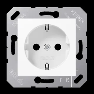 Jung SCHUKO Steckdose, 16 A 250 V ~, SAFETY+, Thermoplast, 50 x 50 mm, alpinweiß CD5120BFKIWW