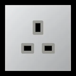 Jung Steckdose, 13 A 250 V ~, Schraubklemmen BS 1363-1, 4 mm2, ohne Krallen, SAFETY+, Serie LS, Aluminium AL3521