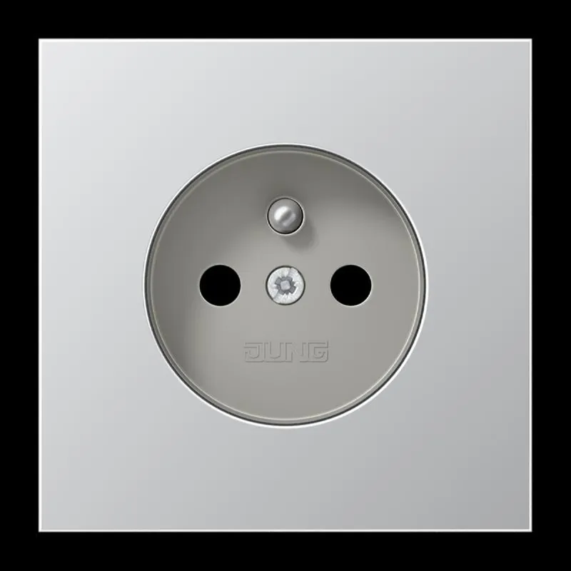 Jung Steckdose, französisch/belgisches System, 16 A 250 V ~, Schraubklemmen, ohne Krallen, SAFETY+, Serie LS, Alumi AL1521FKI