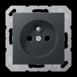 Jung Steckdose, französisch/belgisches System, 16 A 250 V ~, Schraubklemmen, ohne Krallen, SAFETY+, Thermoplast lac A1521FBFKIANM