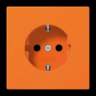 Jung SCHUKO Steckdose, 16 A 250 V ~, Thermoplast, Serie LS, orange (für ZSV) LS1520BFO