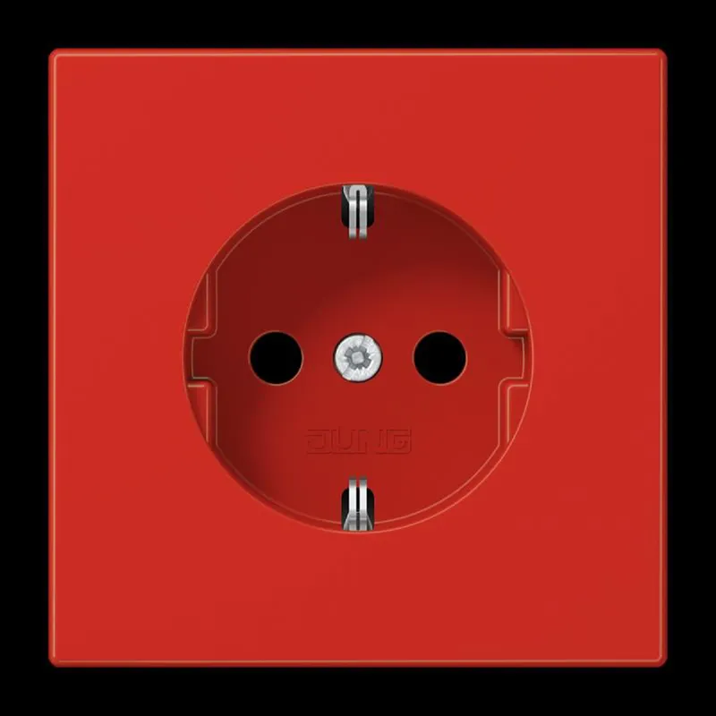 Jung SCHUKO Steckdose, 16 A 250 V ~, Thermoplast, Serie LS, rot LS1520BFRT