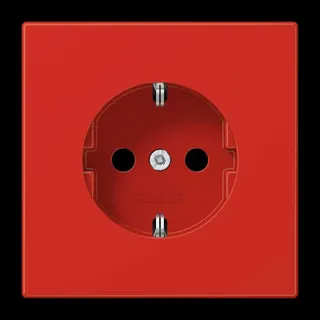 Jung SCHUKO Steckdose, 16 A 250 V ~, Thermoplast, Serie LS, rot LS1520BFRT