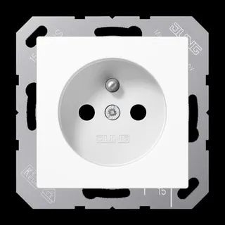 Jung Steckdose, französisch/belgisches System, 16 A 250 V ~, ohne Krallen, SAFETY+, Duroplast, Serie AS/A, alpinwei A1520FKIWW