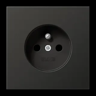 Jung Steckdose, französisch/belgisches System, 16 A 250 V ~, ohne Krallen, SAFETY+, Aluminium lackiert, Serie LS, a AL1520FKIAN