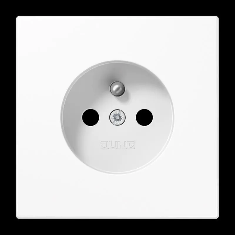 Jung Steckdose, französisch/belgisches System, 16 A 250 V ~, ohne Krallen, SAFETY+, Duroplast, Serie LS, alpinweiß LS1520FKIWW