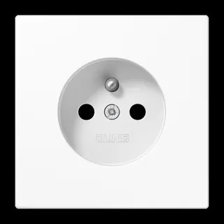 Jung Steckdose, französisch/belgisches System, 16 A 250 V ~, ohne Krallen, SAFETY+, Duroplast, Serie LS, alpinweiß LS1520FKIWW