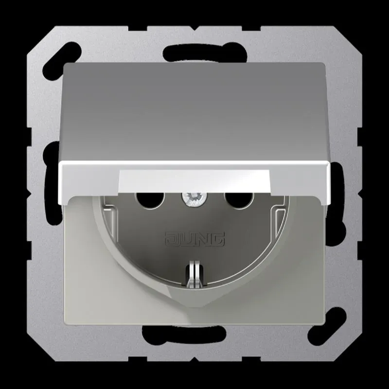 Jung SCHUKO Steckdose, 16 A 250 V ~, Serie A, aluminium A1520BFKIKLAL