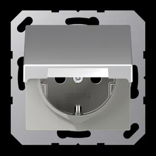 Jung SCHUKO Steckdose, 16 A 250 V ~, Serie A, aluminium A1520BFKIKLAL