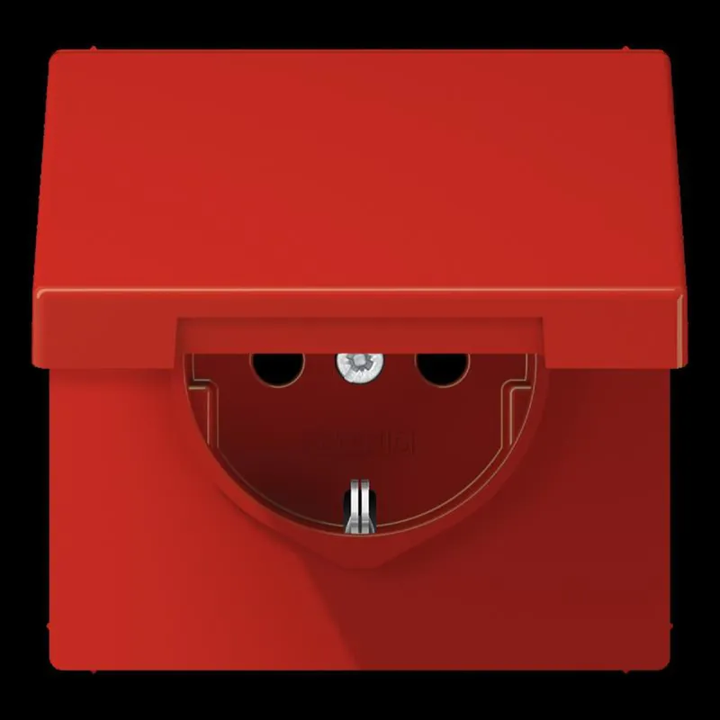 Jung SCHUKO Steckdose, 16 A 250 V ~, Klappdeckel, Thermoplast, Serie LS, rot LS1520BFKLRT