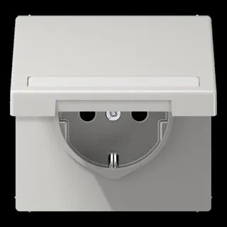 Jung SCHUKO Steckdose, 16 A 250 V ~, mit Schriftfeld, Thermoplast, Serie LS, lichtgrau LS1520BFNAKLLG