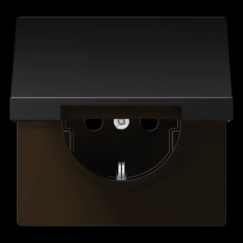 Jung SCHUKO Steckdose, 16 A 250 V ~, Aluminium lackiert, Serie LS, dark AL1520KIKLD
